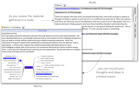 nvivo 10 link memo to internal